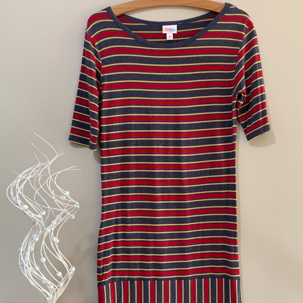 Striped Tunic T-Shirt Dress Striped Short Sleeve